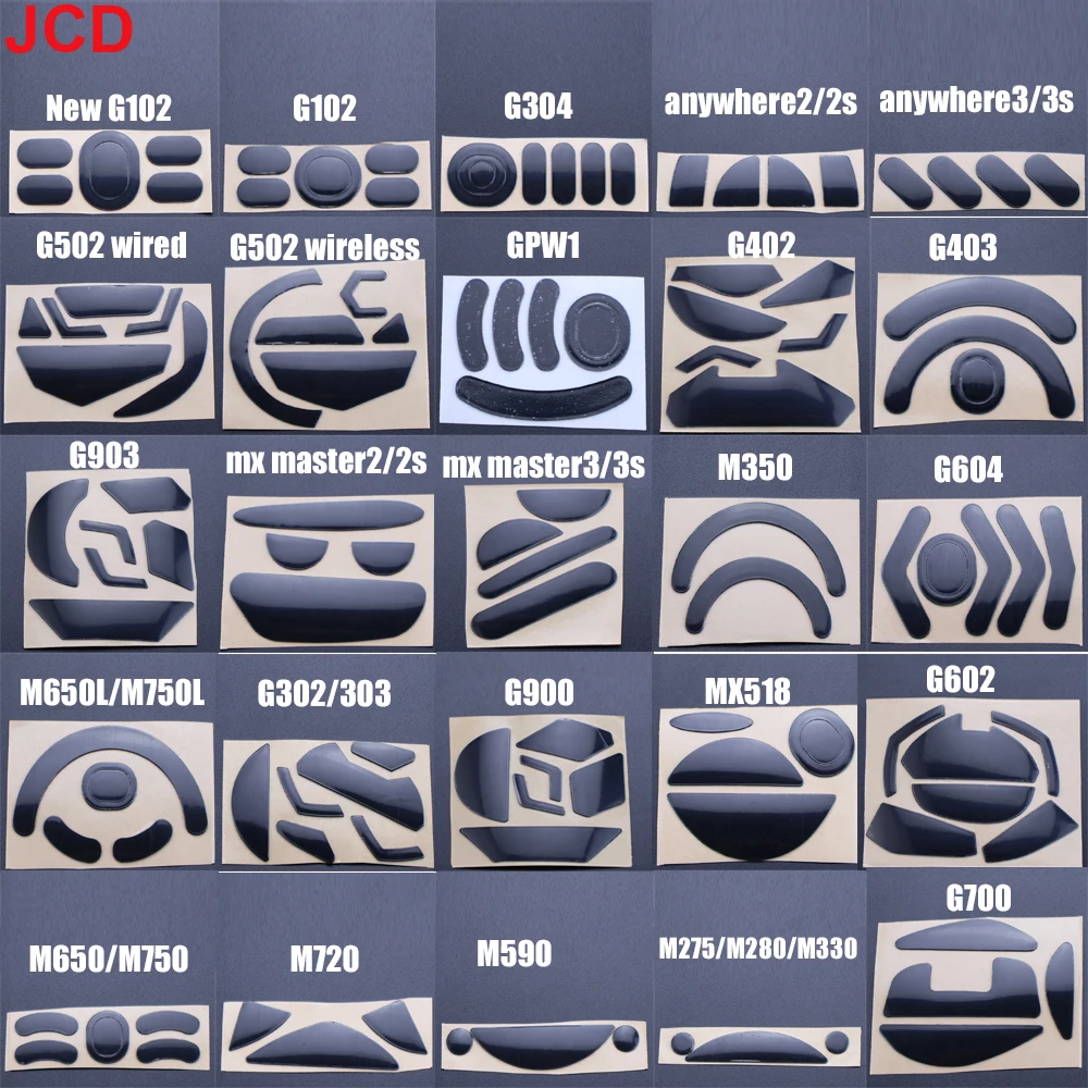 JCD 2Set For Logitech  G102/G304/G402/G403/G502/G602/G700/G900/G903/Mx Master 2 2s 3 3S Anti Skid Sticker Mouse Feet Skates Pads