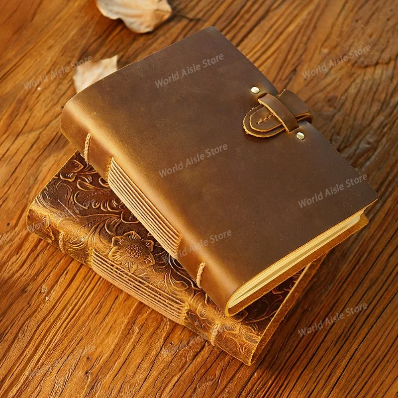 Original Handcrafted Sketch Notebook, Cowhide Notebook, Retro Genuine Leather Notepad, Creative Notebook, Diary Gift