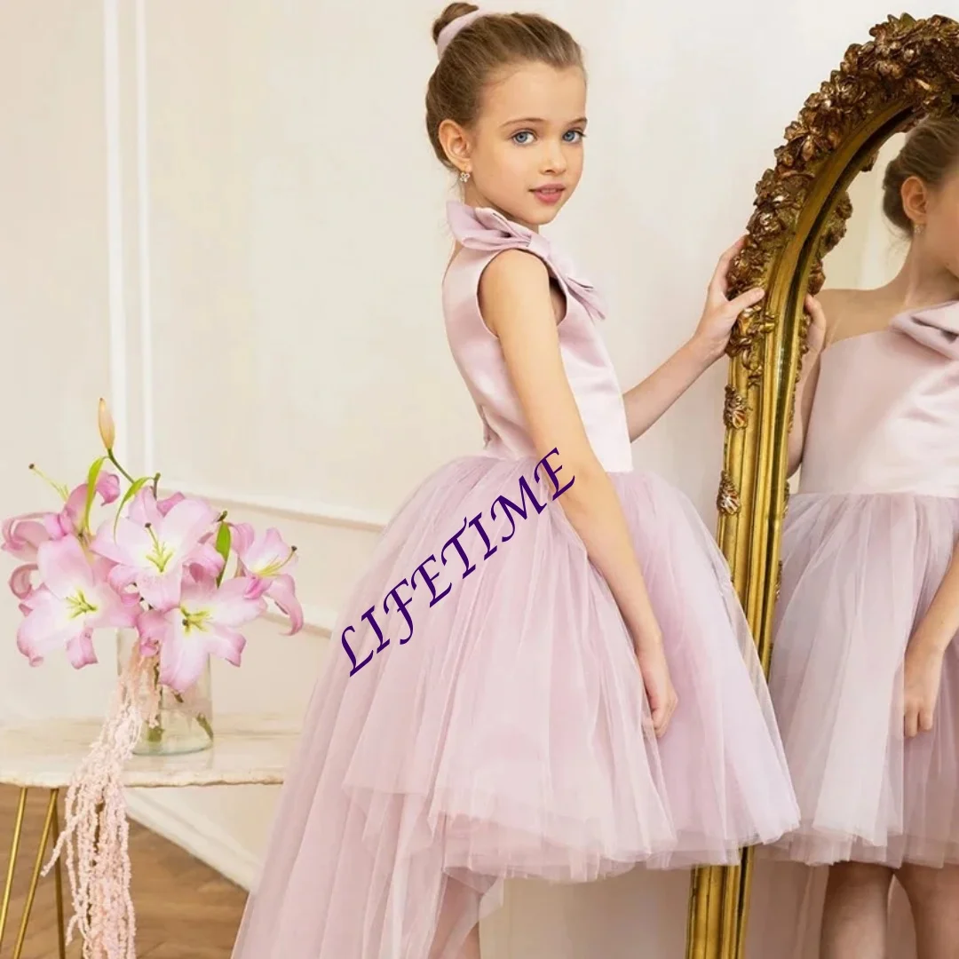 Tulle High Low Princess Dress for Flower Girl Wedding Pageant Ball Gown Customizable Special Occasion Dress