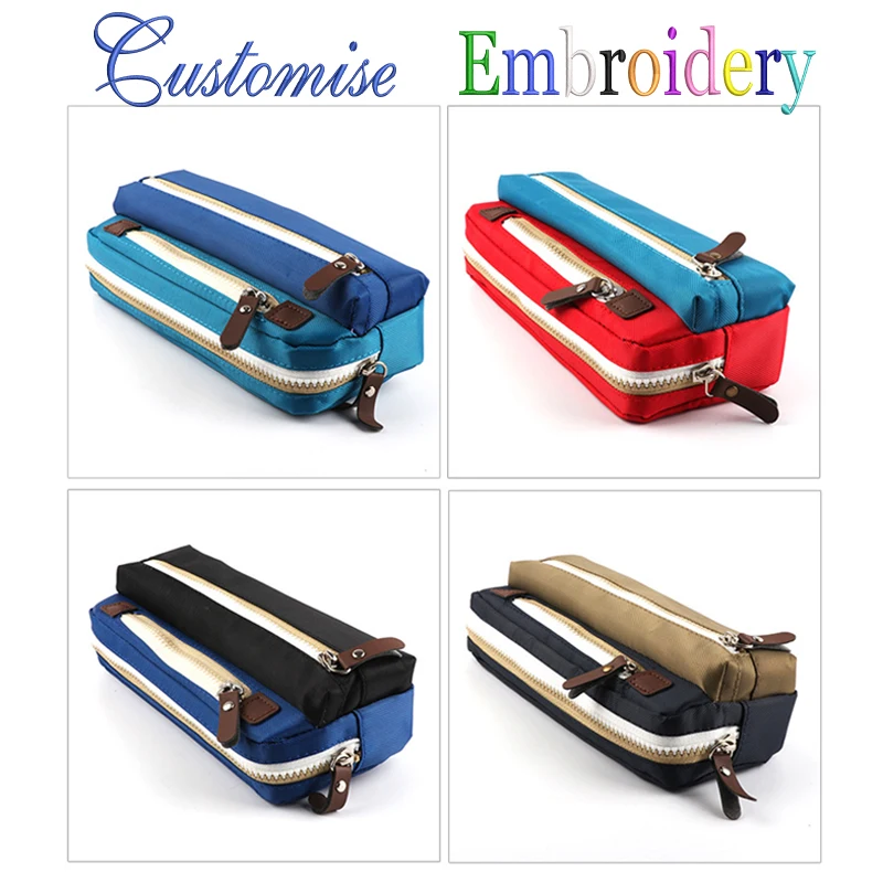 Custom Embroidery / Standard Version Dopamine Color-Blocking Design High Aesthetic Value Pencil Case Storage Bag Toiletry Bag Suitable for College, Office, Must-Have for Back-To-School Season! Holiday Gift!