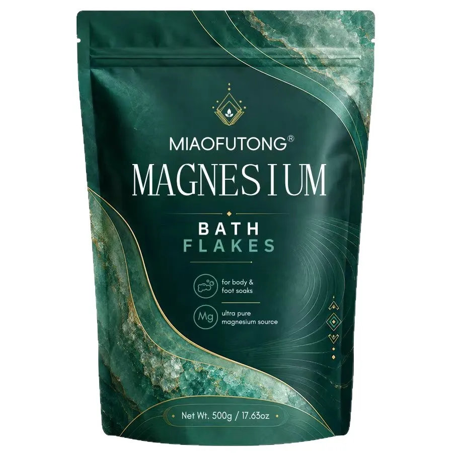 Mineral Magnesium Bath Salt 500g, Relieves Fatigue, Magnesium Chloride Flakes for Soaking, Bag Packaging
