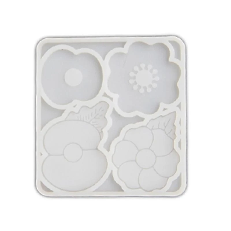 F2TD Silicone Poppys Flower Mould Heat Resistant Ornament Mould Convenient Epoxy Resin Mould for Jewelry Enthusiasts