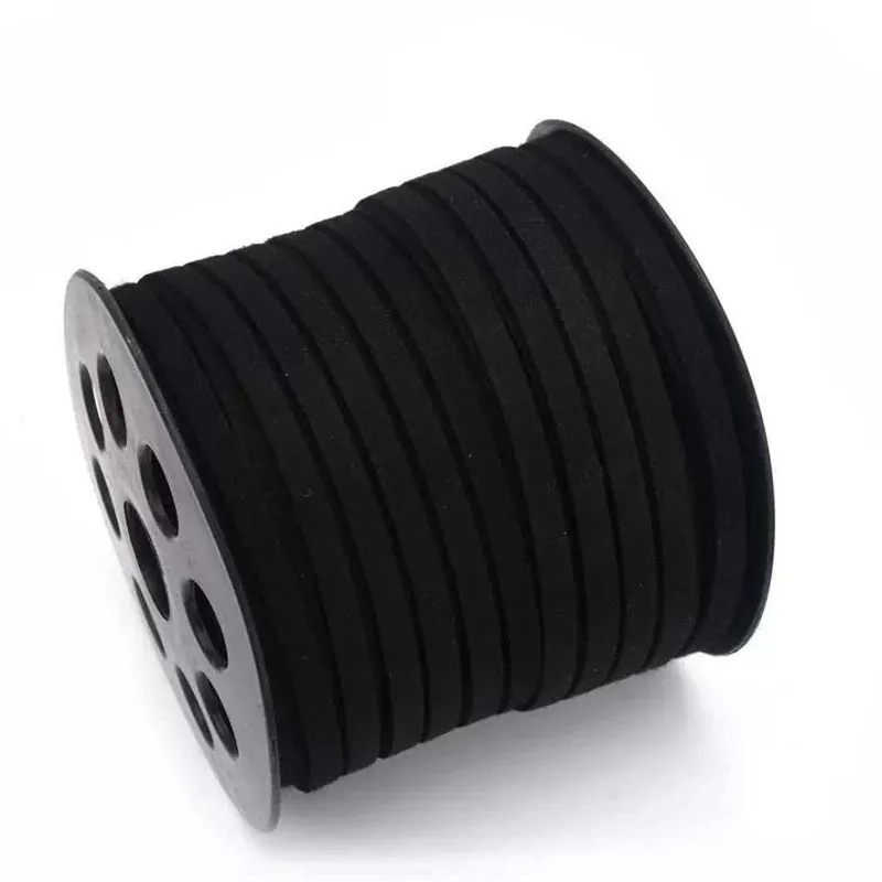 5mmX1m Faux Suede Cord for Jewelry Making  Flat Vegan Leather Strings Laces Strips for Bracelets, Necklaces,