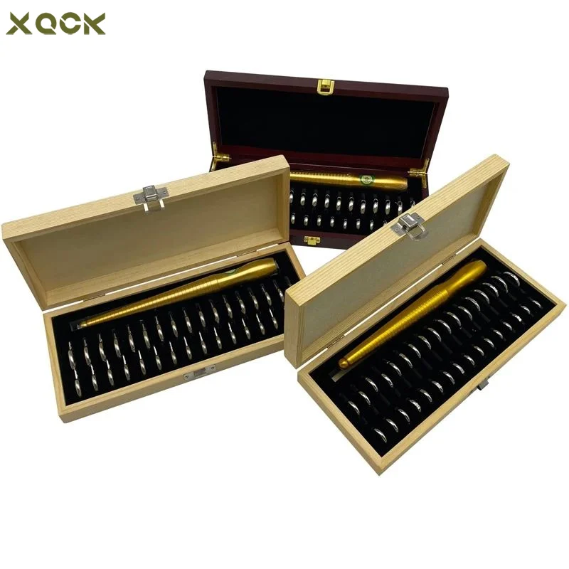 Ring Sizer Kit With Wooden Box HK 1-33 Rings Measurement Set Brass Mandrel Finger Gauge Tool Jewelry Tools