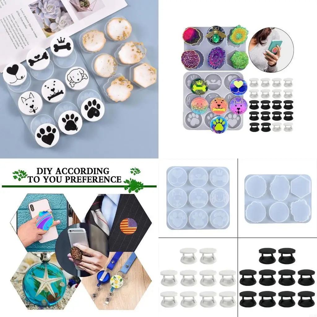   Silicone Irregular Round Mould Resin on Top Phone Grip Mold Epoxy Resin Mold