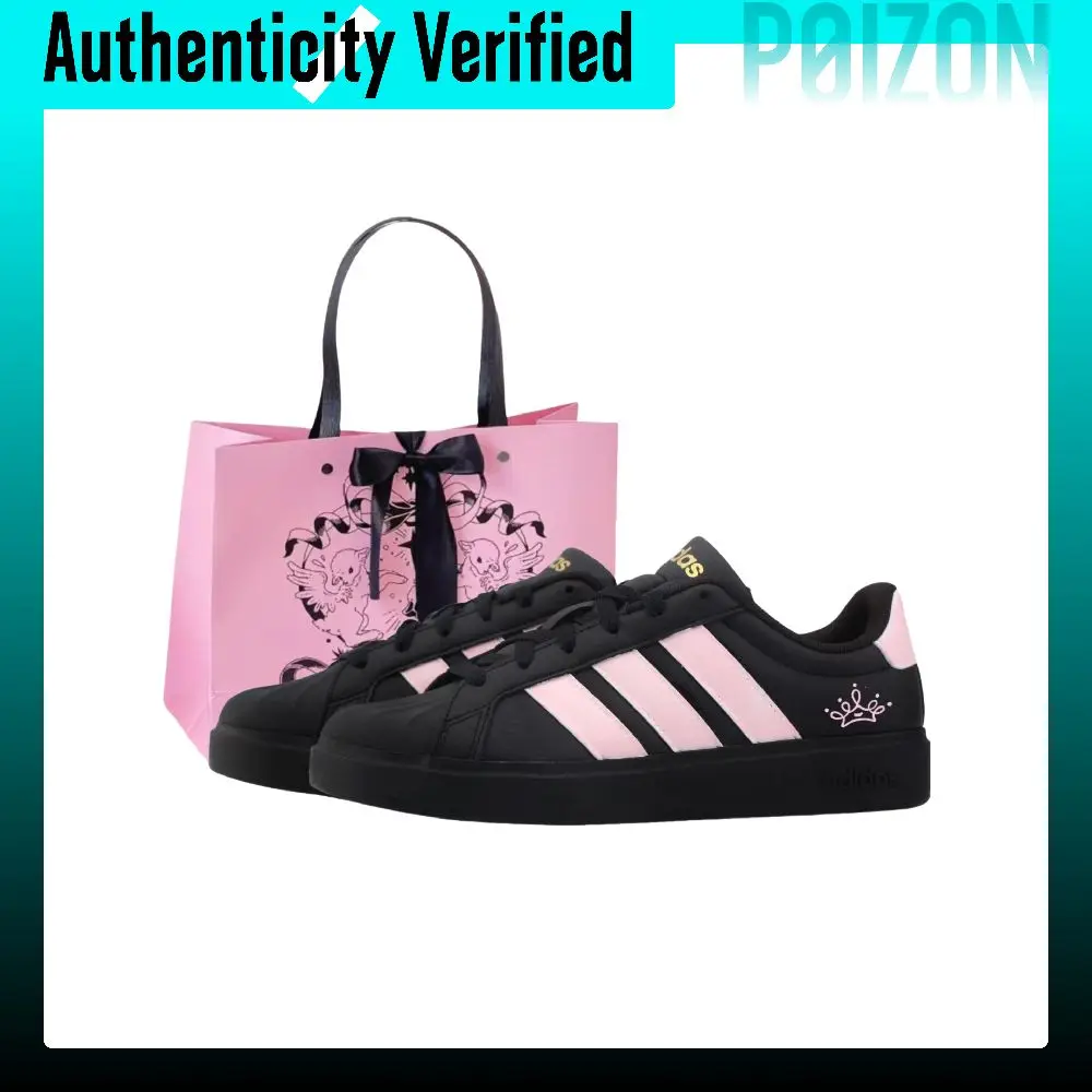 Adidas Street Talk Abrasion Resistant Waterproof Low top Skateboard Shoes Women's Black Pink JS5053(Team2113-)