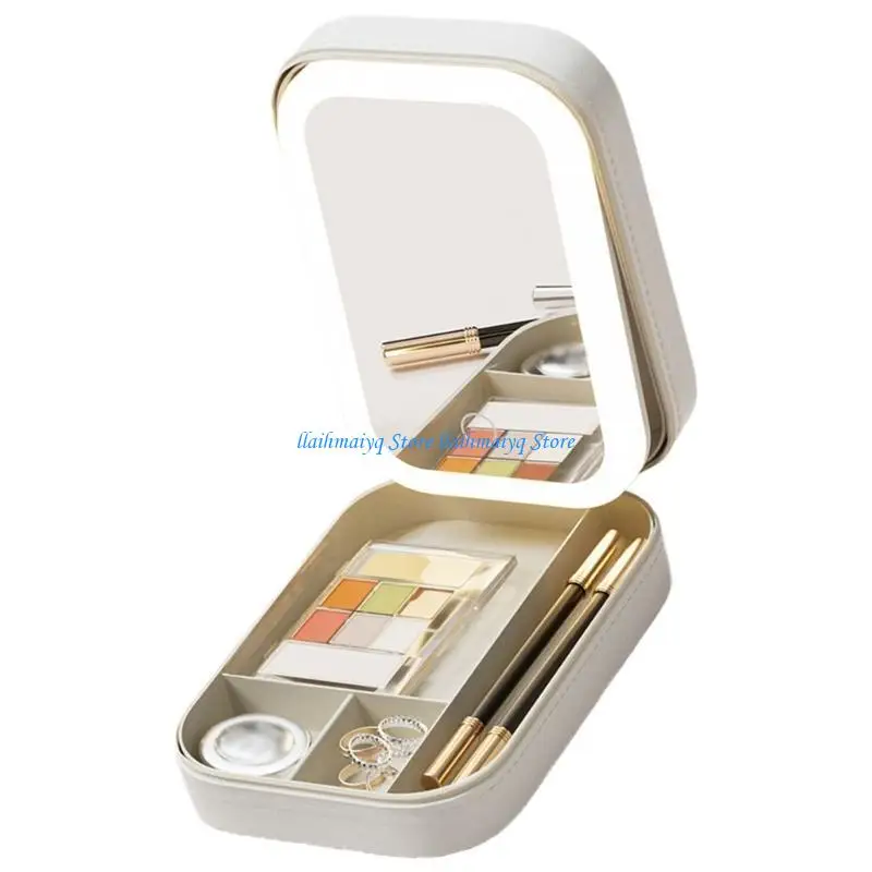 573B Multi Function Jewelry Accessories Box Jewelry Container With LED Illuminated Mirror For Earrings And Necklaces