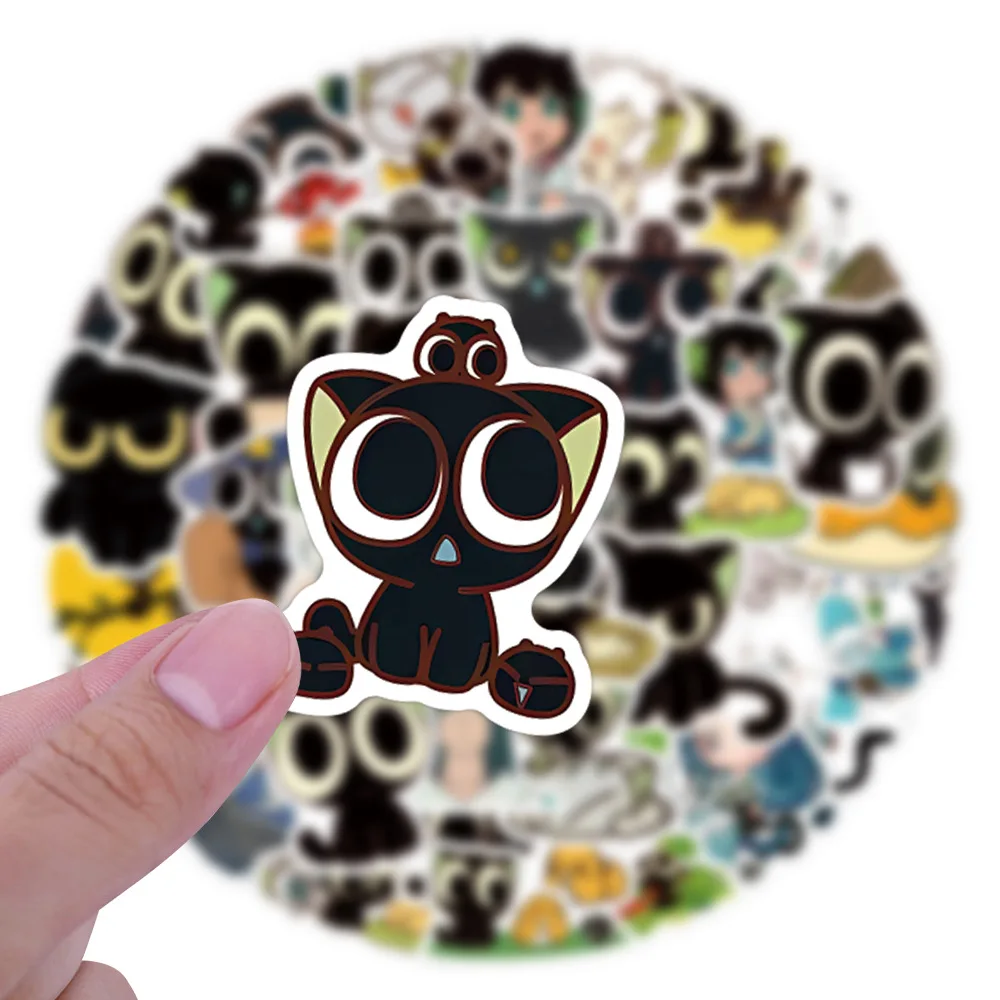 60PCS The Legend of Hei Cartoon Stickers Cute Little black Cat Decal Animation DIY Kids Toys Laptop Guitar Car Bike Decoration