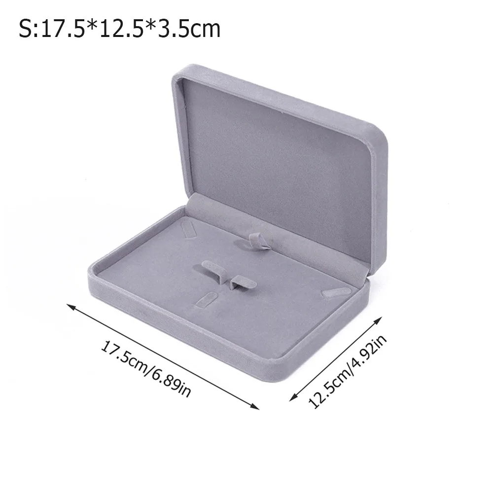 Luxury Velvet Jewelry Display Case Solid Color Portable Jewelry Packaging Box Jewelry Storage Organizer Jewelry Display