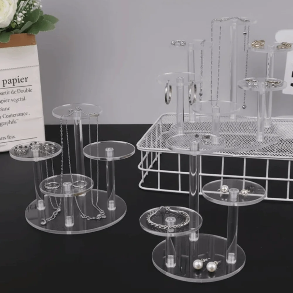 3/4/5 Positions Display Stand Transparent Acrylic Accessory Storage Holder Removable Jewelry Holder Rack Jewelry Display