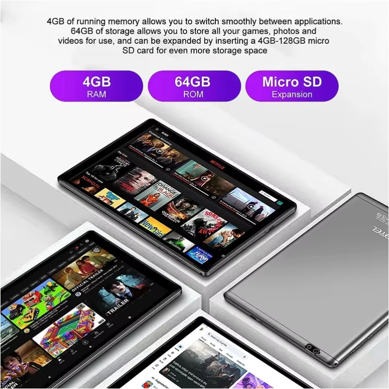 New 10.1" Android 12 Tablet Q3 Octa-Core UNISOC T310 CPU 4GB RAOM 64GB ROM 1280 x 800 Pixels Dual Camera Type-C 8000mAh