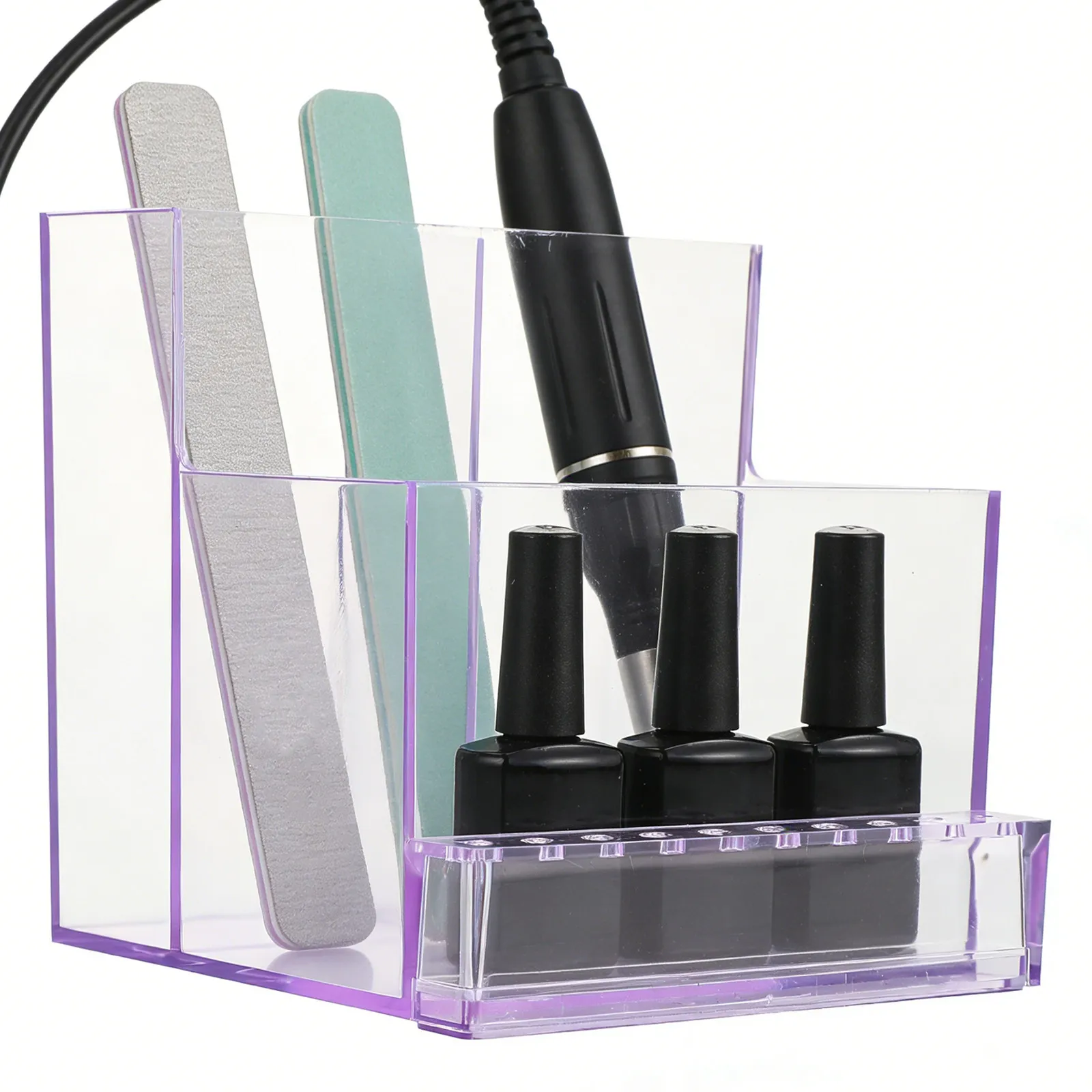 Nail Grinding Head Box for Manicure Drill Bits  Smooth Surface Organizer with Easy Access Storage