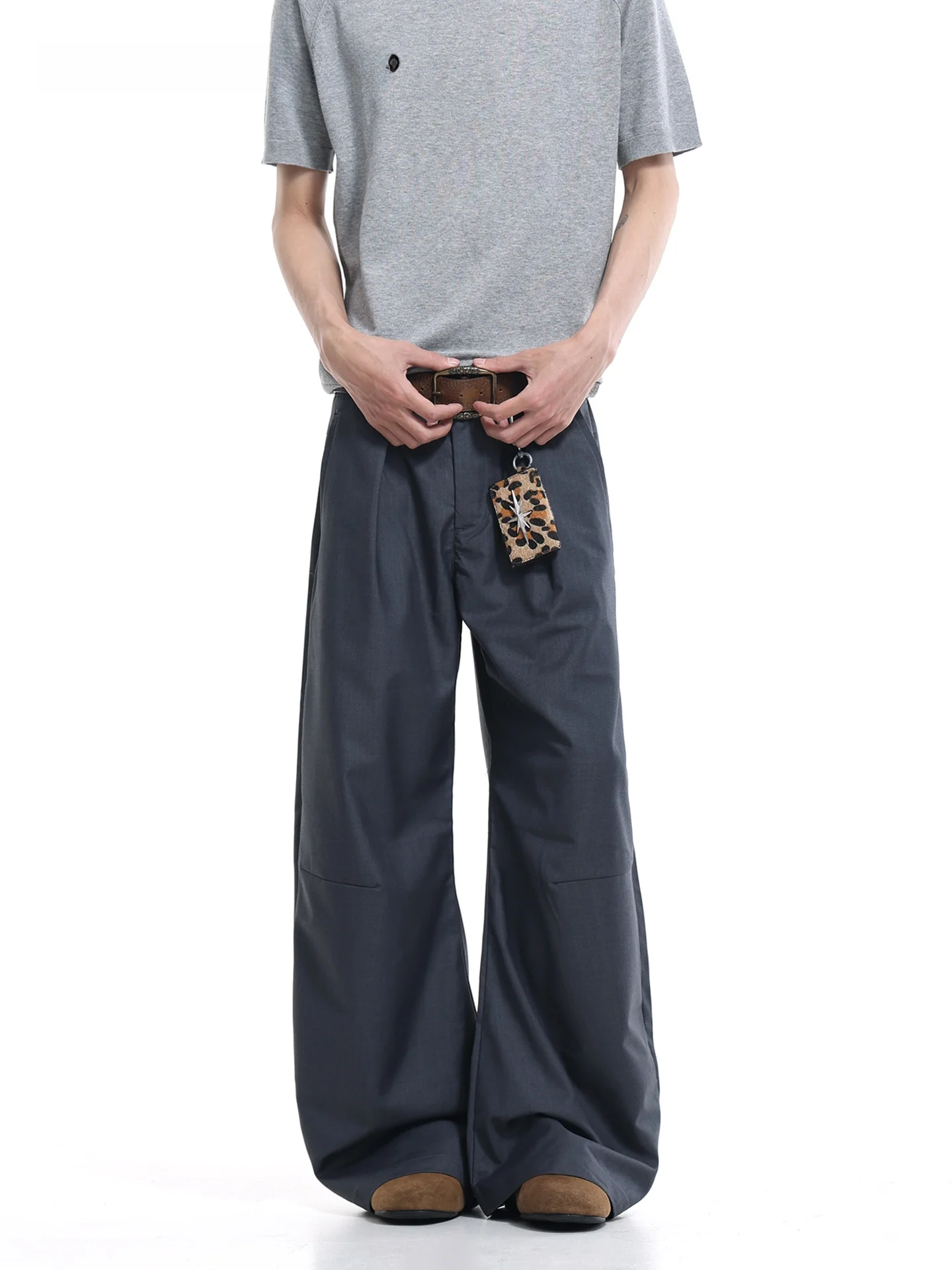 SDMADE American Cleanfit Casual Pants Men's Spring Vintage Loose Wide Leg West Pants Trousers Drapey Loose Fit Men's Jeans