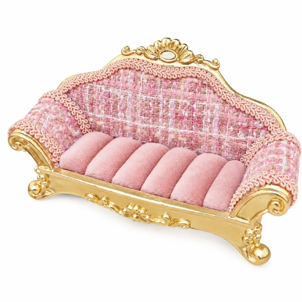 Sofa Shape Jewelry Display Stand Elegant Decorative Rings Holder Fairytale Charm Creative Charm Jewelry Rack Stand Home Decor
