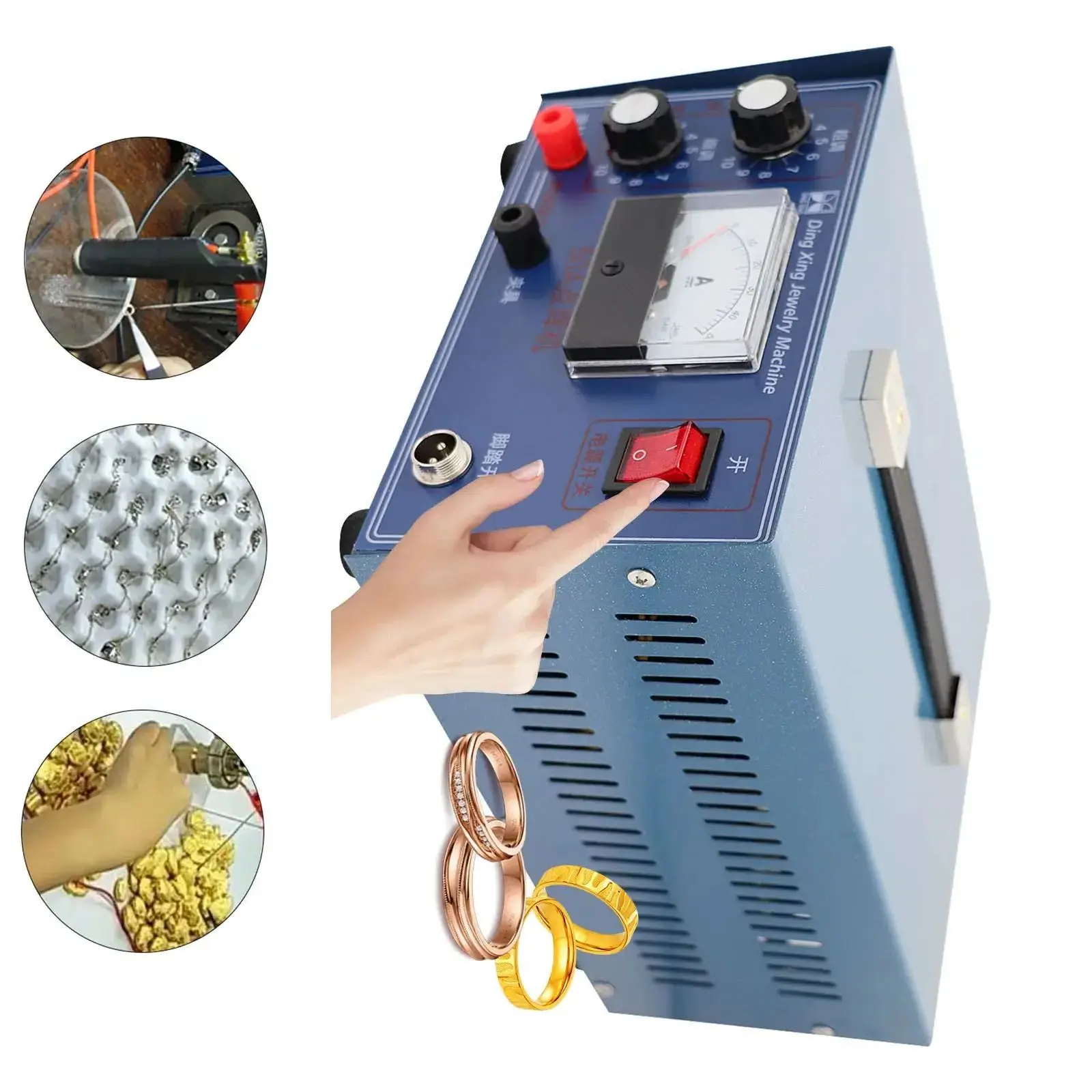 500W DX-50A Jewelry Pulse Spot Welder | High Precision 50A Welding Machine with Foot Pedal for Gold, Silver, Platinum, Palladium