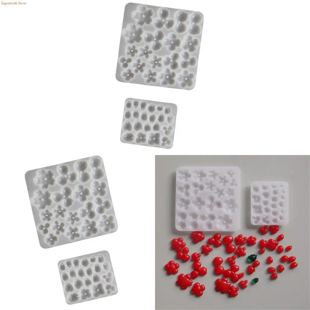 Q5WE 2pcs Floral Silicone Jewelry Mould For Crafting Bracelets Earrings Charm