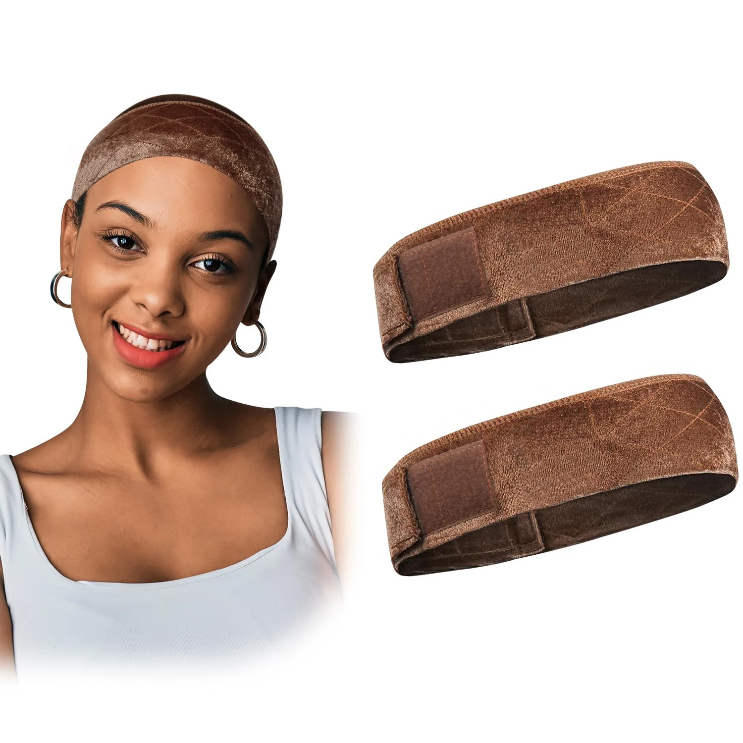 Velvet Wig Grips Headband Adjustable Grip Headbands For Lace Frontal Wigs Non-slip Soft Velvet Wig Grips Headband To Hold Wig