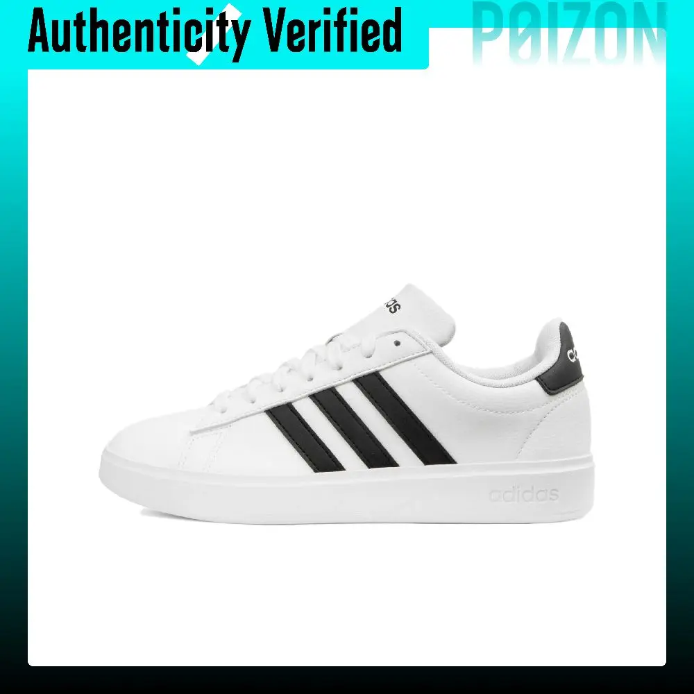 Adidas Neo GRAND COURT 2.0 Synthetic Leather Abrasion Resistant Low top Skateboard Shoes Women's White Black GW9214