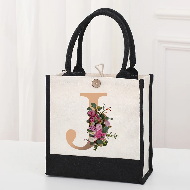 Women's canvas tote bag - simple letter-shaped handbag for carrying on one shoulder - large capacity shopping bag