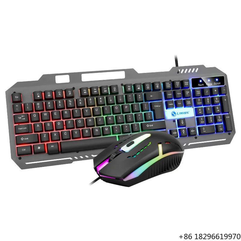 New T25 RGB Backlit Gaming Keyboard Mouse Waterproof Ergonomic Computer Accessories Membrane Operation for Gamer Office Desktop