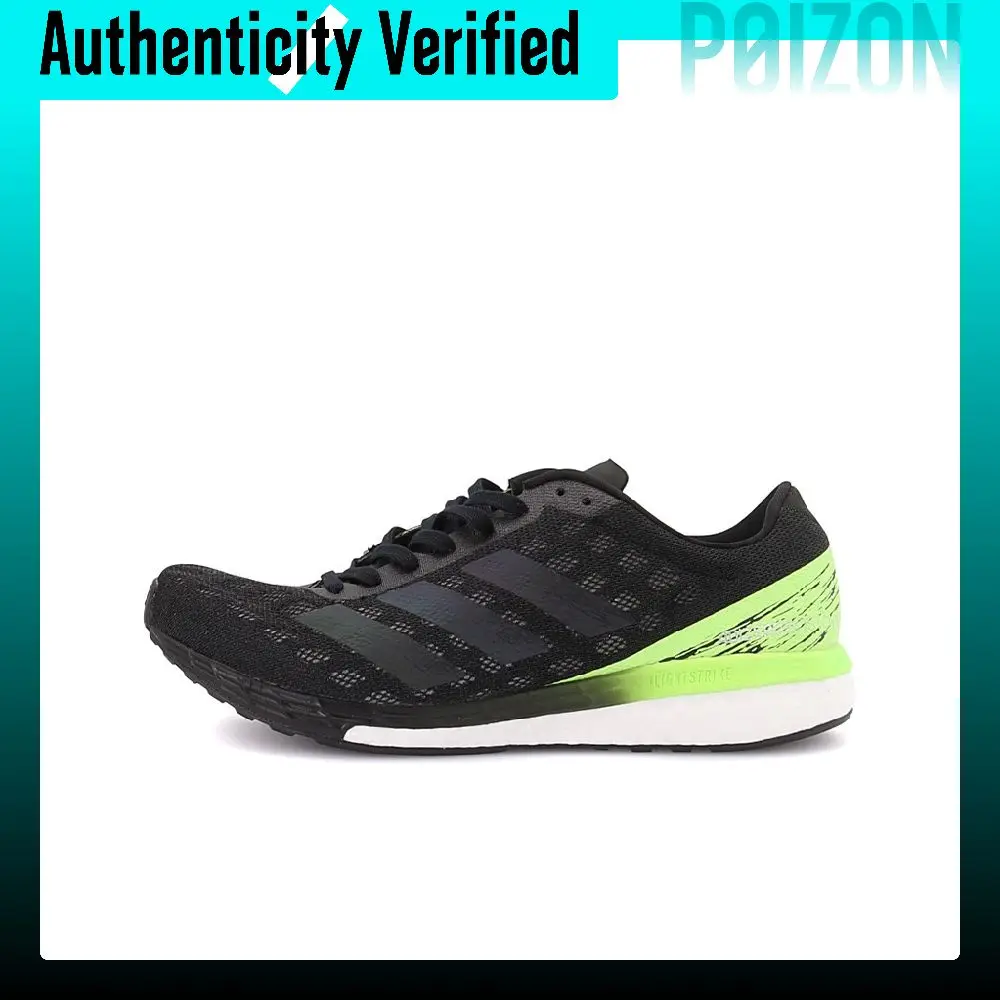 Adidas Adizero Boston 9 Mesh Support Low top Training Long Distance Running Marathon Running Shoes Men's Black Green EG4657