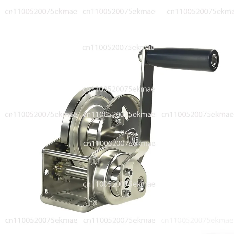 Marine Cargo Lifting Hand Crank Winch 304 Stainless Steel Bidirectional Self Lock 800 To 2000LB Optional Gear Auto Manual Brake