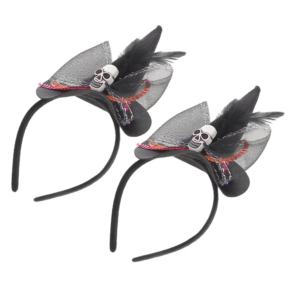 2pcs Halloween Witch Hat Hair Hoops - Party Headband Costume Accessory for Women and Girls