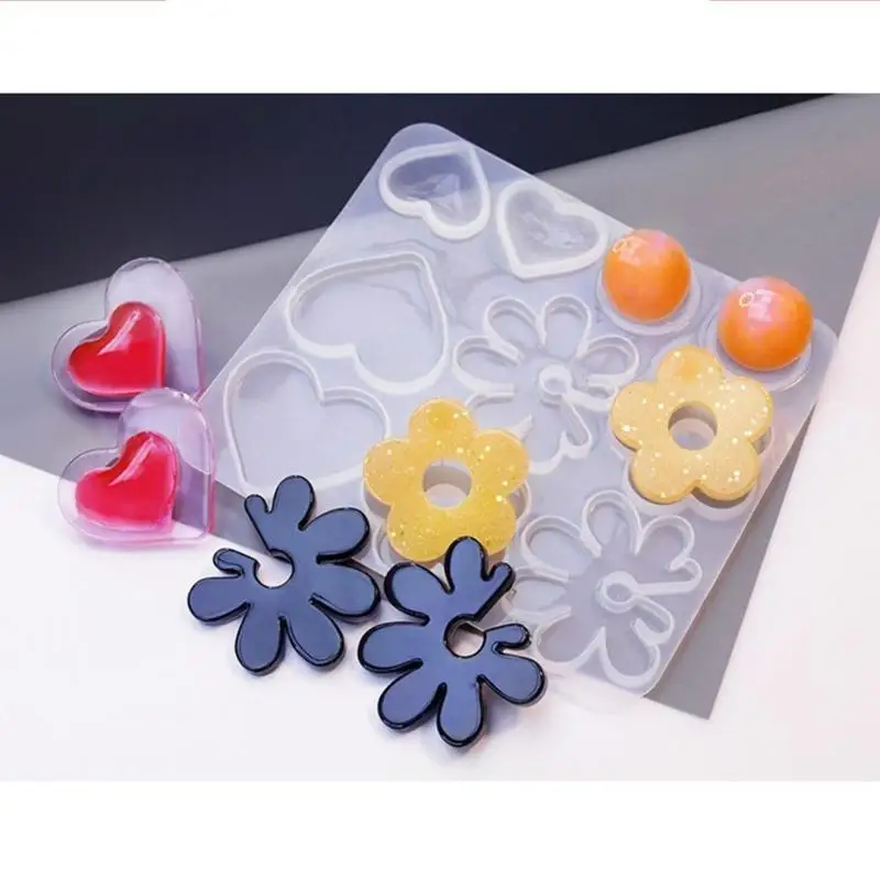 A52E 3D Irregular Silicone Molds DIY Resin Earring Jewelry Pendant Mold