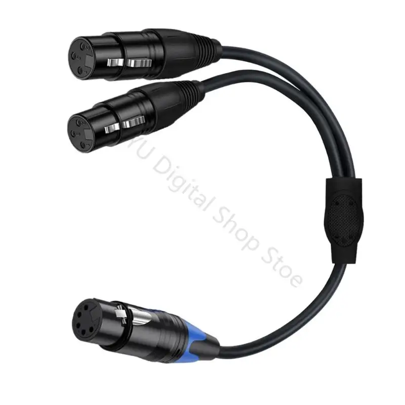 96BA Quality Y Splitter XLR Cable Converts 5Pin To Two 3Pin XLR Sound Cable For Balanced Sound Transmission 50Cm