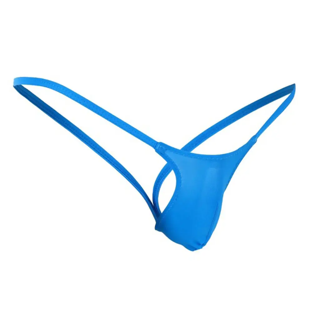 Sexy Mens Thong Briefs T Back Underwear Comfortable Spandex G String Breathable Minimalist Solid Color Casual Male Lingerie