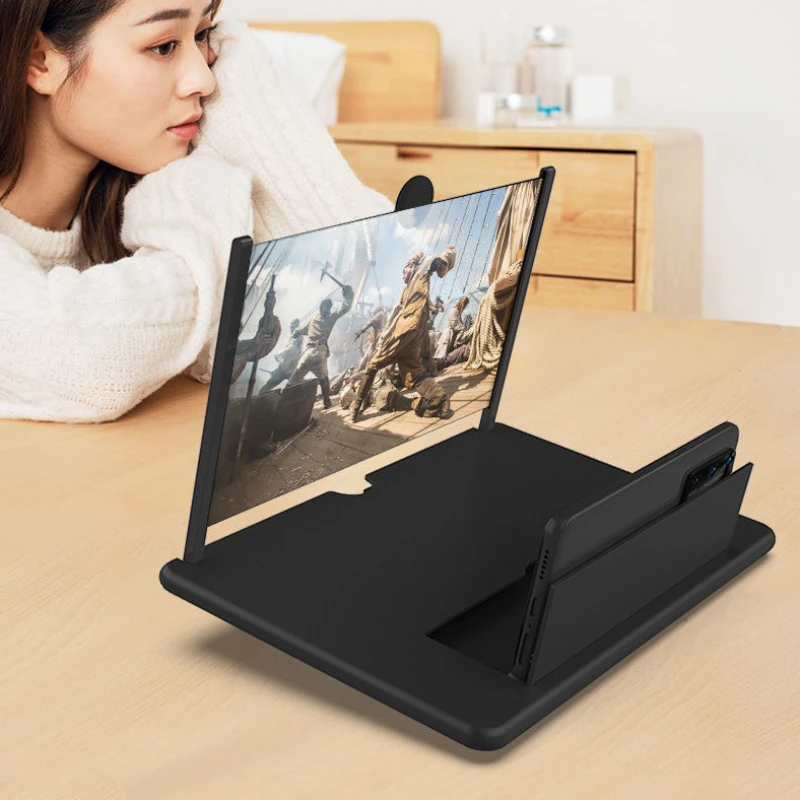 10 Inch 3D Cell Phone Screen Magnifier HD Video Amplifier Stand Bracket Phones Screen Magnifier For Mobile Phone Accessories