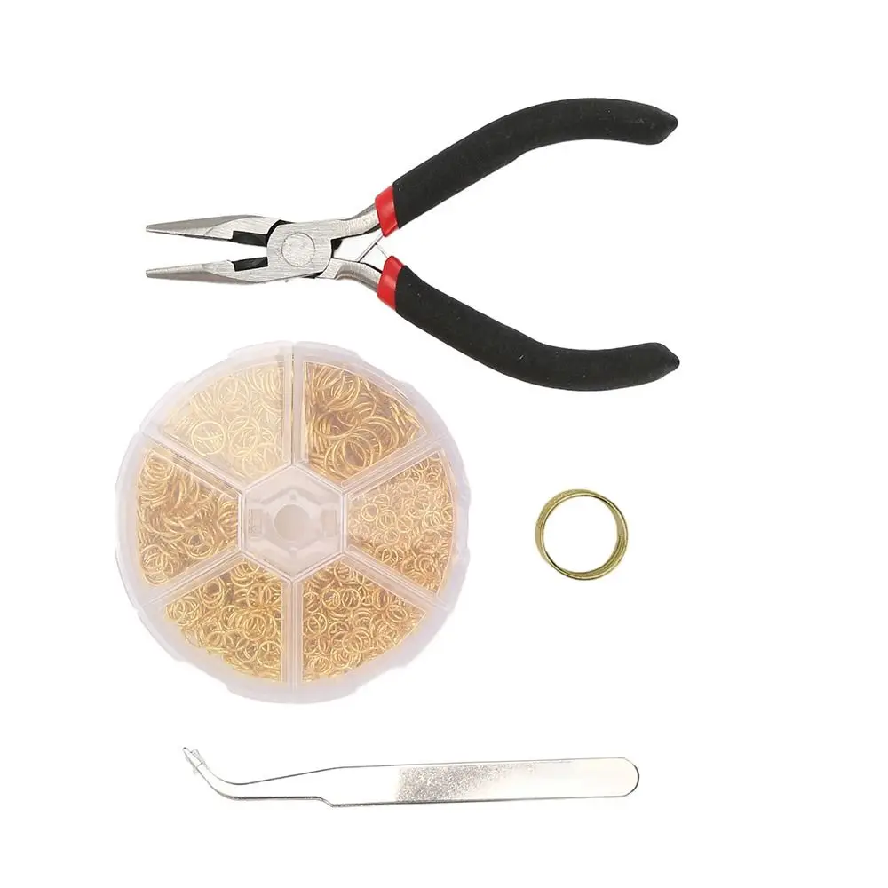 5pcs Assorted Size Jump Rings Sturdy Alloy Steel Gold Color Jewelry Making Rings 4-10mm 6 Sizes Jewelry Repair Kit