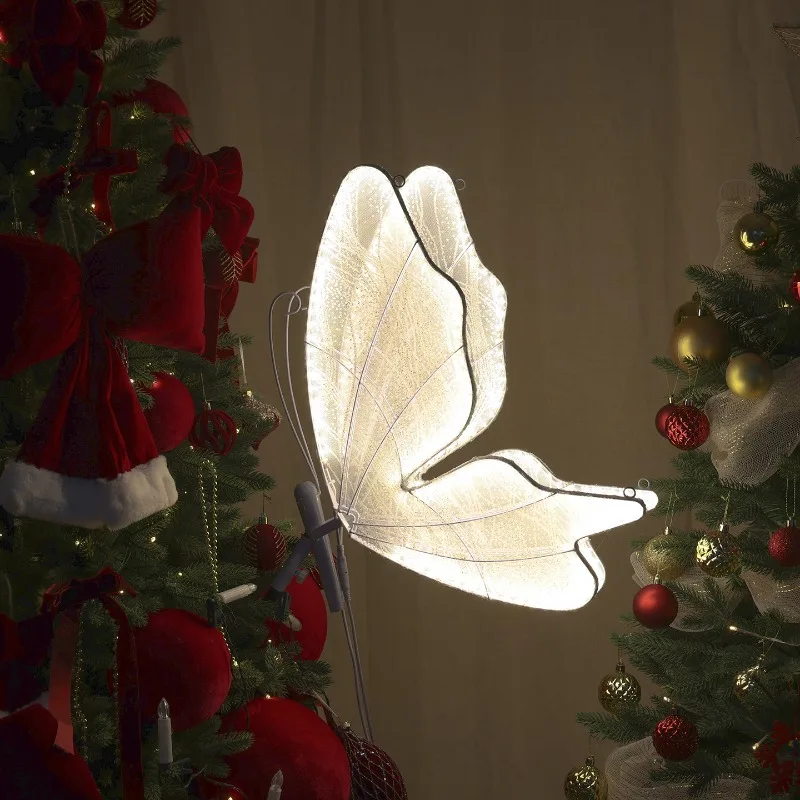 Sparkling Wedding Butterfly Decor Magical Christmas Atmosphere Prop for Indoor Holiday Decoration Bedroom Ambiance Party Supplie