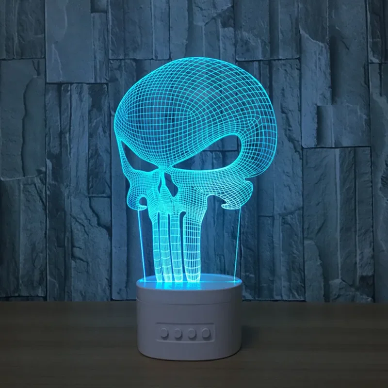 Colorful Colour 3D Night Light Portable Bluetooth Speaker Music Player Wireless Audio TF Card Play MP3 Led Desk Lamp Usb Lights