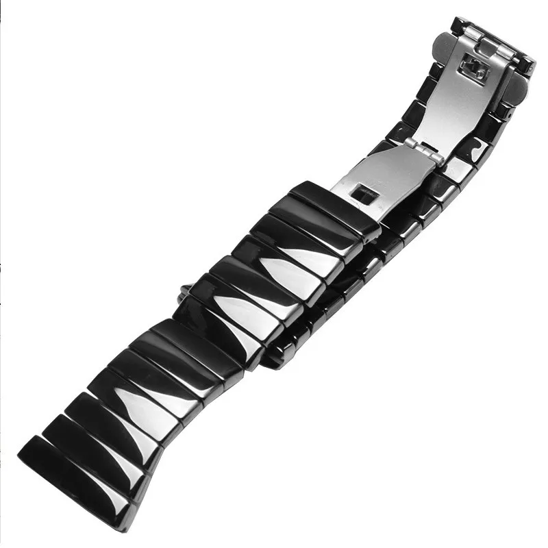 Ceramic Strap Watch Bracelet Suitable for LD Silver Diamond Ceramic 17/26/29mm Black Series