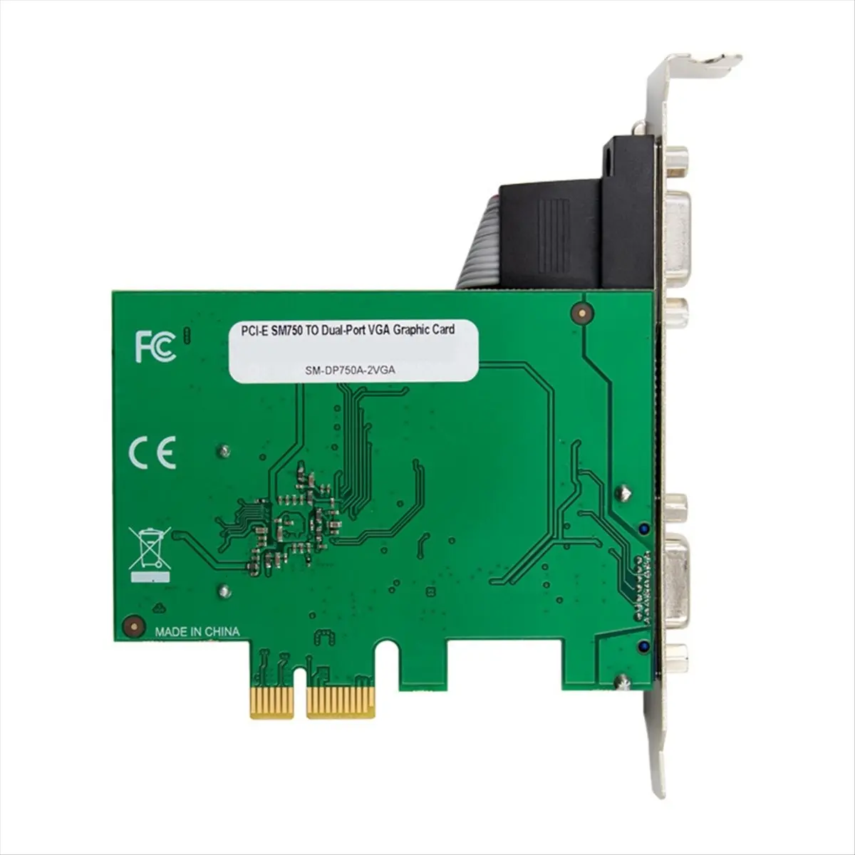 [VALUE PACK]SM750 PCIE 2 Port Serial Expansion Card VGA Industrial-Grade 2D Graphics 1920 X 1440 HD Graphics Card 64MB DDR