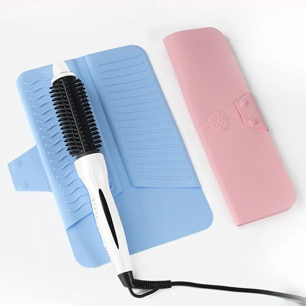 2 in 1 Hair Curler Storage Bag Silicone Portable Straightener Storage Pouch Waterproof Dustproof Hair Tool Styling Organizer