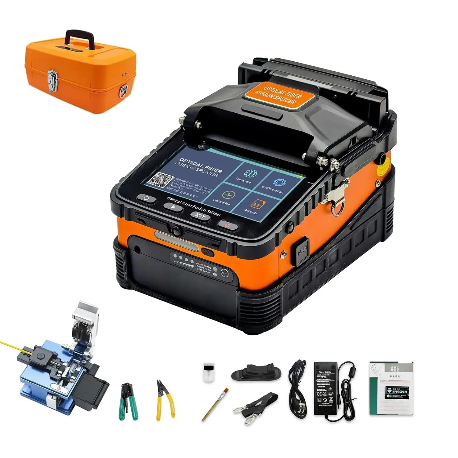 Fusion Splicer AI-6A Fiber Optical Fusion Splicer with 8S Splicing & 18S Heating, Core Alignment Fiber Splicer with 5200mAh Large Battery Capacity, Automatic FTTH Precision