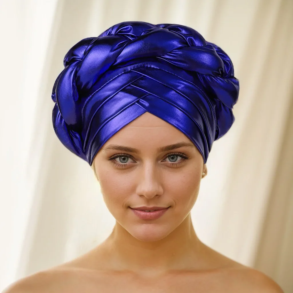 African Turban Cap Headdress Women's African Headtie Hat Hair Accessories Arab Wrapped Muslim Hijab