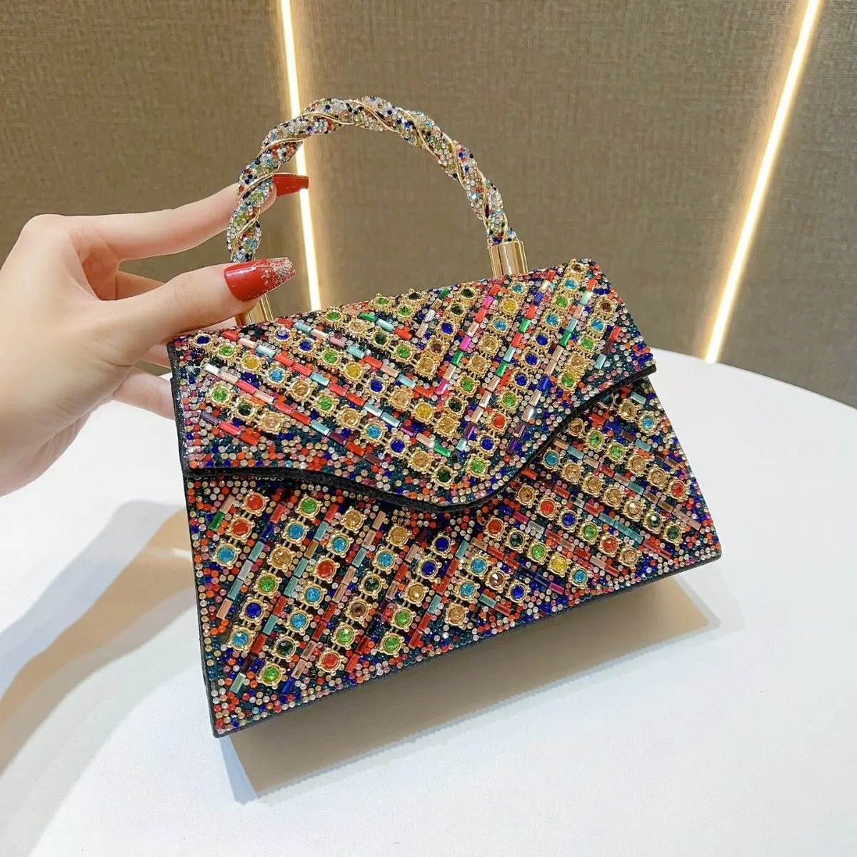 New Niche Design Rhinestone Handbag Fashionable Shoulder Handbag for Women Hot Selling