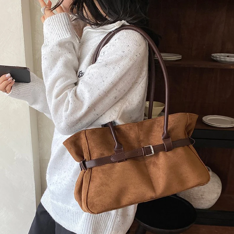 Ladies' Handbag 2026 Trendy Solid Color Women'S Underarm Shoulder Bag New Matte Retro Commuting Shoulder Bags