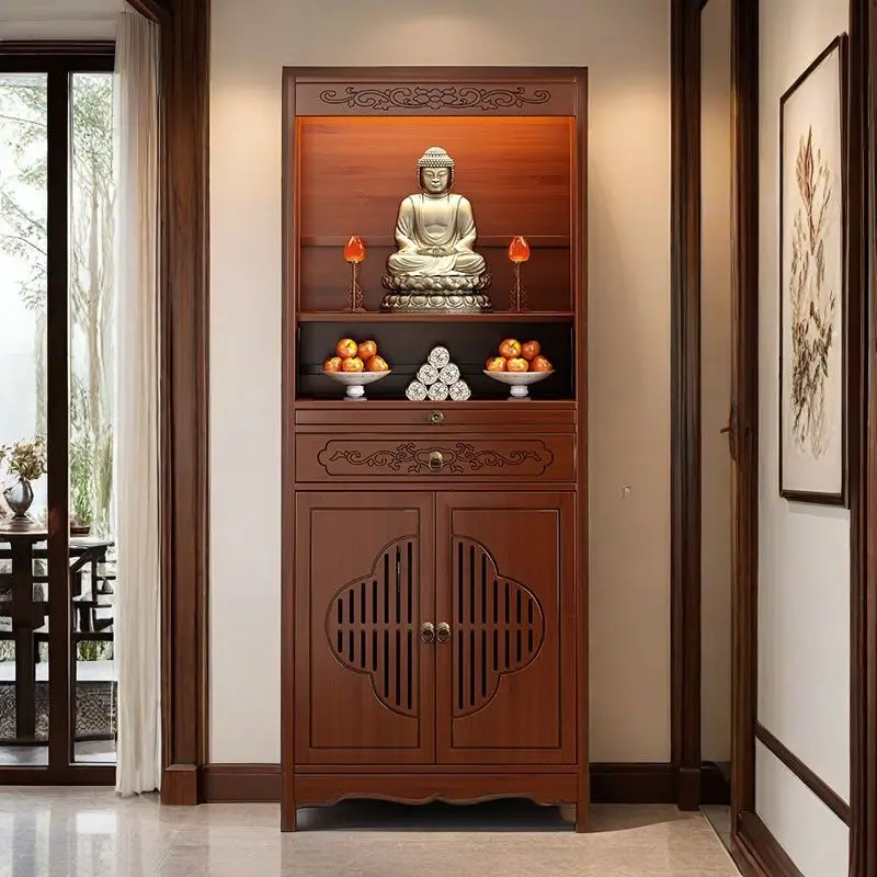 Chinese Style Buddha Shrine Altar Table Incense Stand for Home God Worship Offering Platform Cabinet