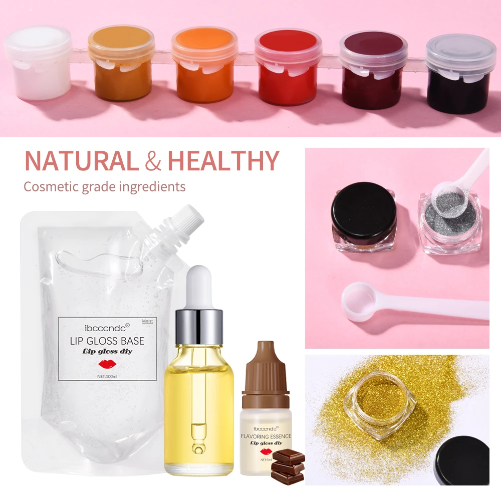 DIY Moisturizing Lip Gloss Kit Clear Lipgloss Base Gel Glitter Lips Makeup Handmade Lip Gloss Making Kit Personalized Gifts