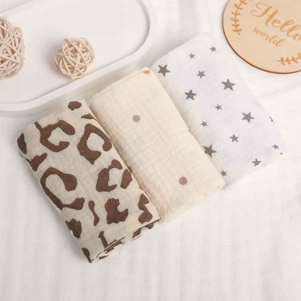 High Quality 4-Layer Pure Cotton Cotton Washcloth Soft Gauze Cotton Square Towels Towels Absorbent Newborn Burp Cloth