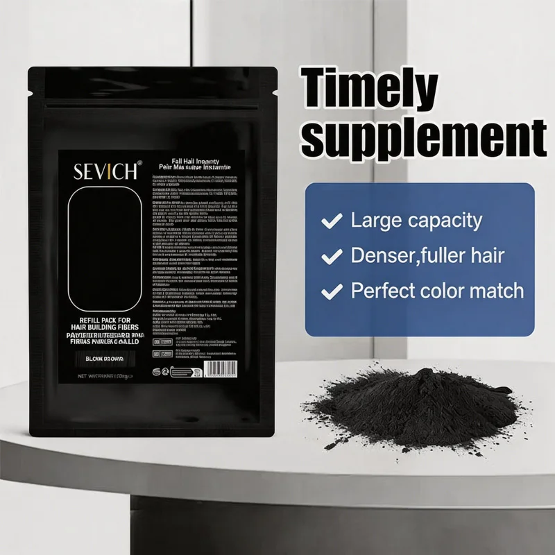 100g Universal Hair Building Fiber Refill Bag Ultra Fine Hair Thickening Powder Breathable Fiber Powder For Thinning Hair