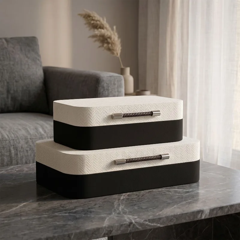Modern Jewelry Box Dustproof Leather Jewelry Box Luxury Minimalist Necklace Bracelet Organizer Cases Large Capacity Ring Case