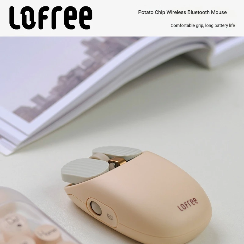 Lofree Chips Rechargeable Wireless Bluetooth Mouse Cute Stylish Office Mice for Women MacBook Laptop Desktop