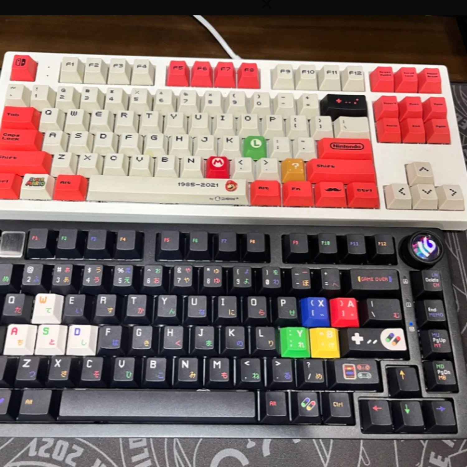 SFC Original PBT Dye Sub Keycaps Black White Cute Style Compatible with Wooting Mad Catz Magnetic Switch Mechanical Keyboard