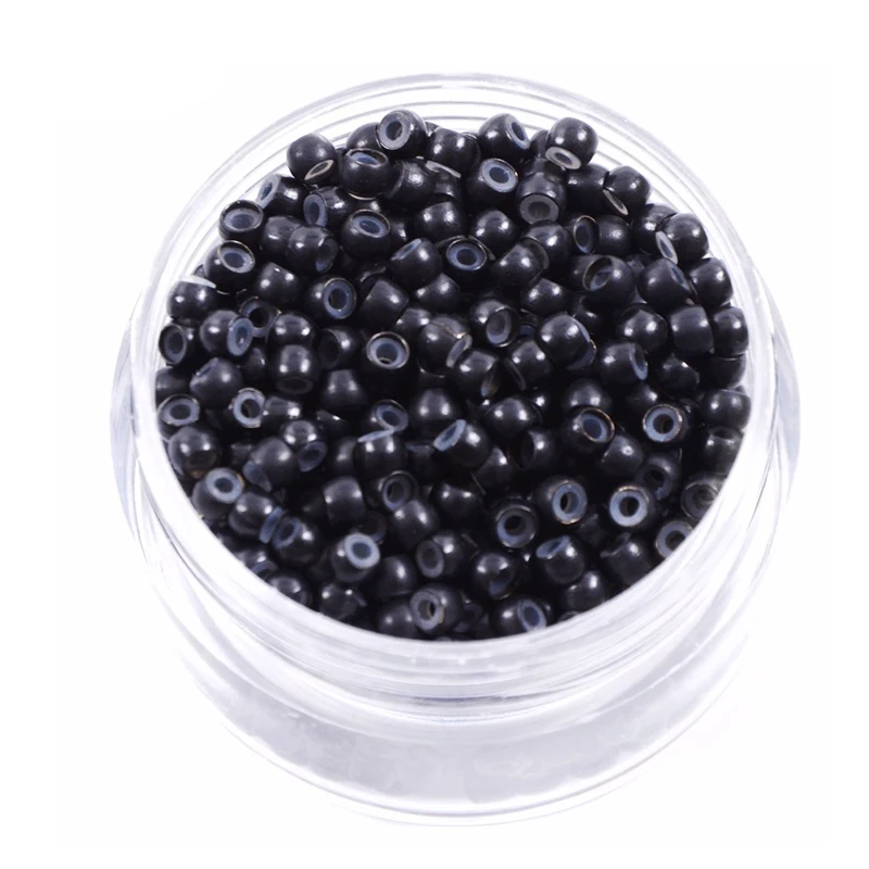 500 Pcs 3mm Silicone Nano Rings Copper Rings with Silicone Lined Hair Beads Hair Rings Hair Extension Tools