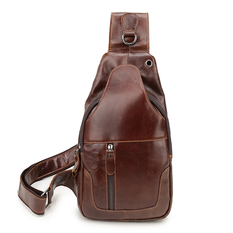 New style men's casual fashion crossbody bag, top layer of cowhide, shoulder bag for men, Korean version trendy bag